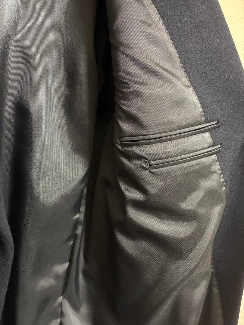 ネイビー ウールカシミヤチェスターコート