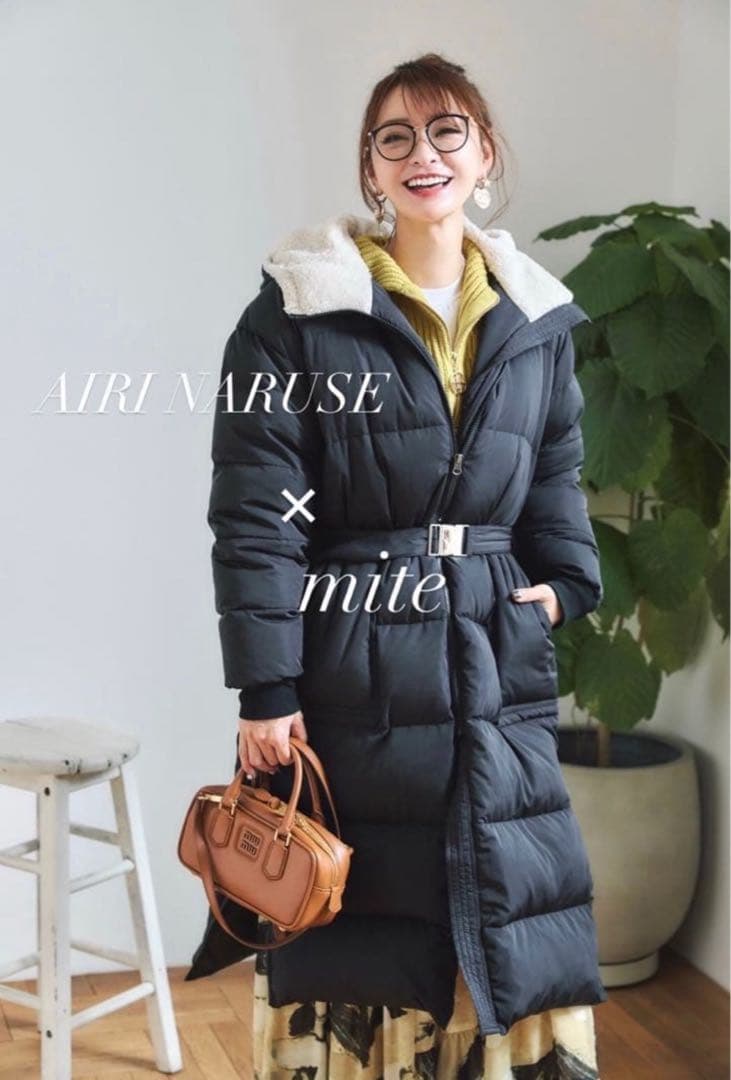 mite 成瀬愛里　ブラック ロングダウンジャケット