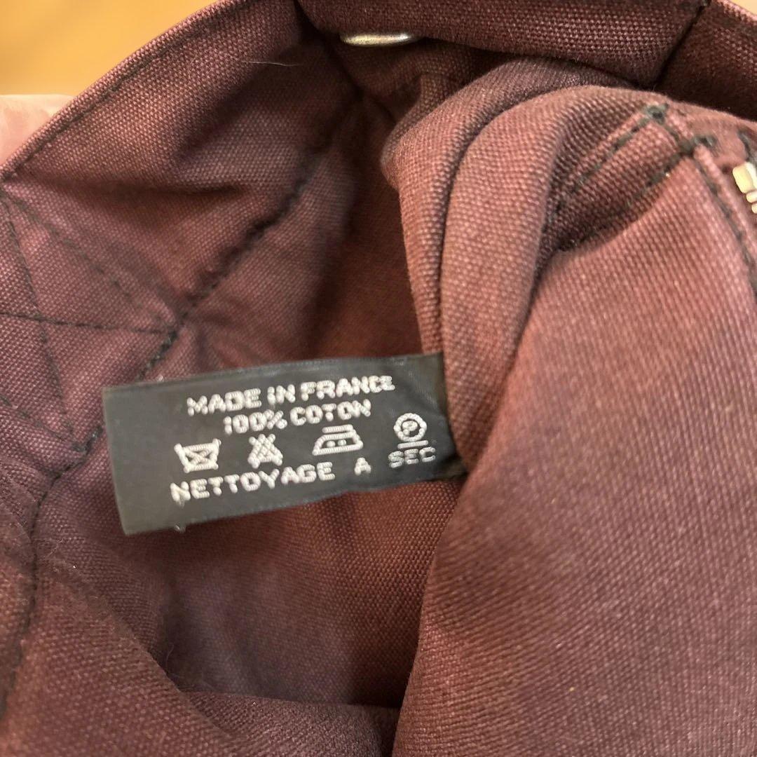 HERMES キャンバストートバッグ　黒とワイン色