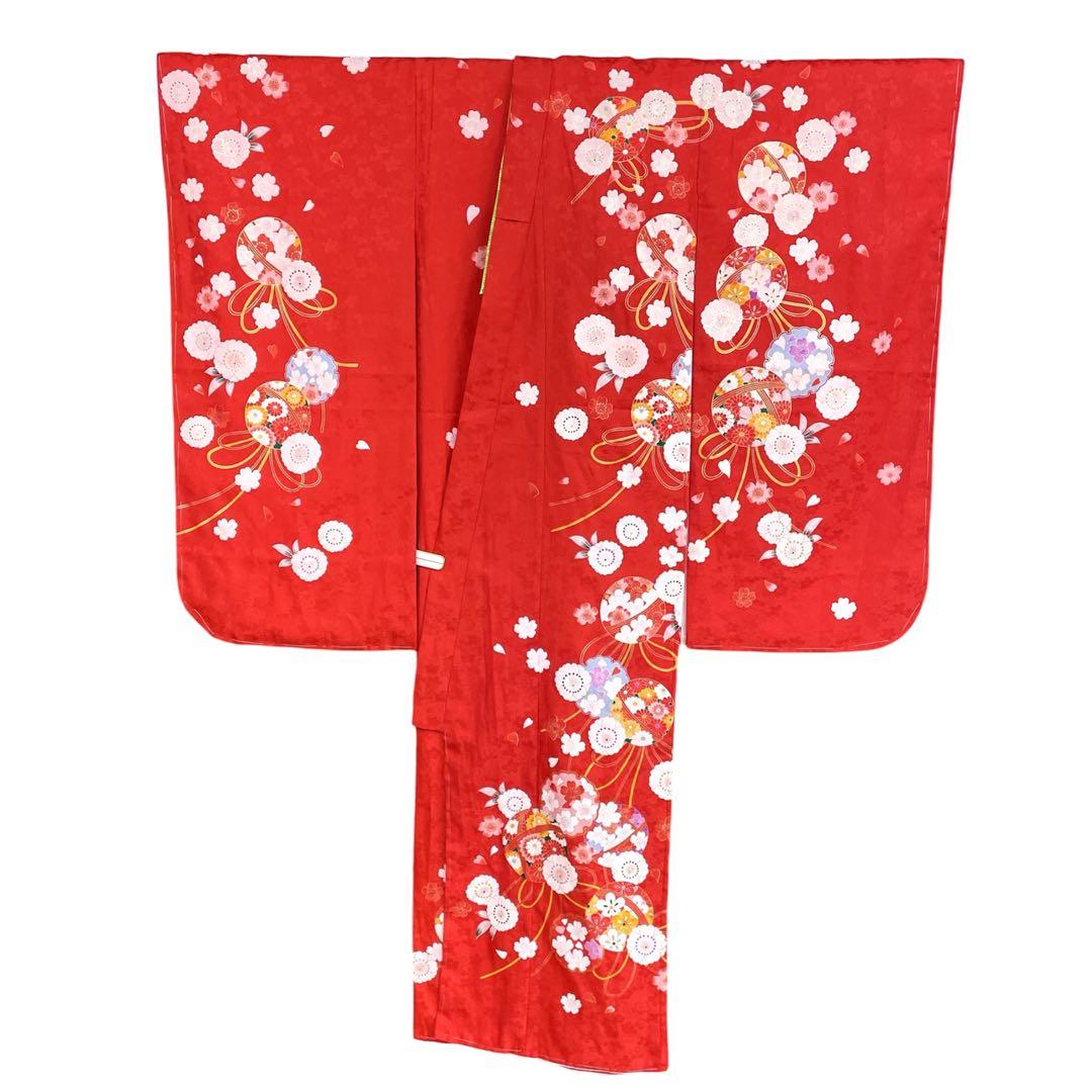 ◎mk-636　未着用　七五三　女の子　着物・襦袢セット　7歳　　1-22