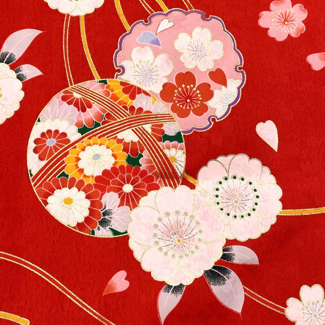 ◎mk-636　未着用　七五三　女の子　着物・襦袢セット　7歳　　1-22