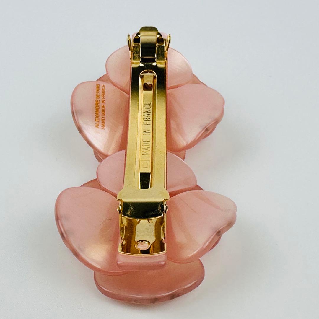 アレクサンドルドゥパリ　花モチーフ ヘアクリップ ピンク　ヘアアクセサリー
