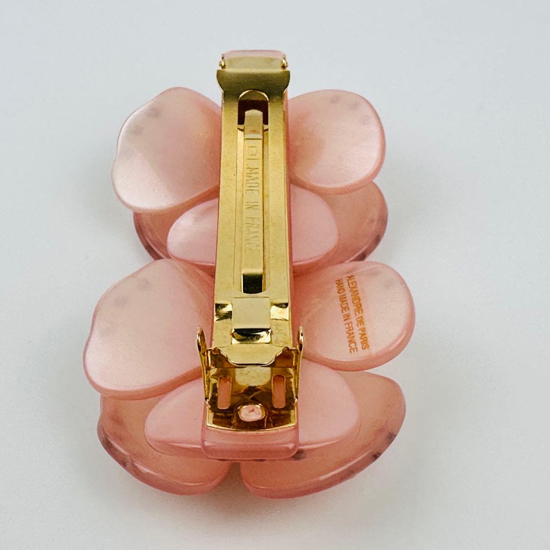 アレクサンドルドゥパリ　花モチーフ ヘアクリップ ピンク　ヘアアクセサリー