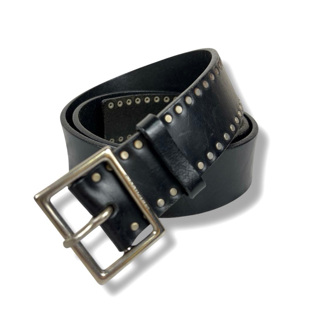Dior homme 06aw レザー ベルト エディ期 スタッズ 黒 ブラック