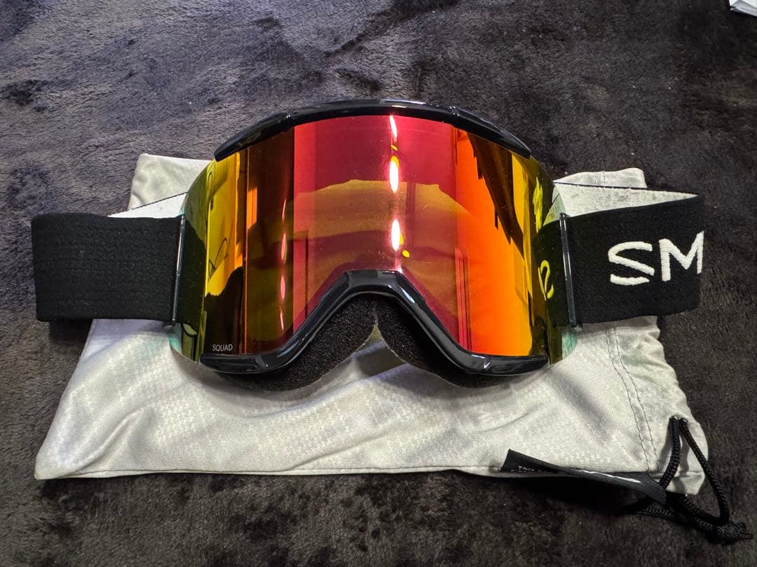 りばあぷ）SMITH ミラーレンズ ゴーグル 収納袋付き