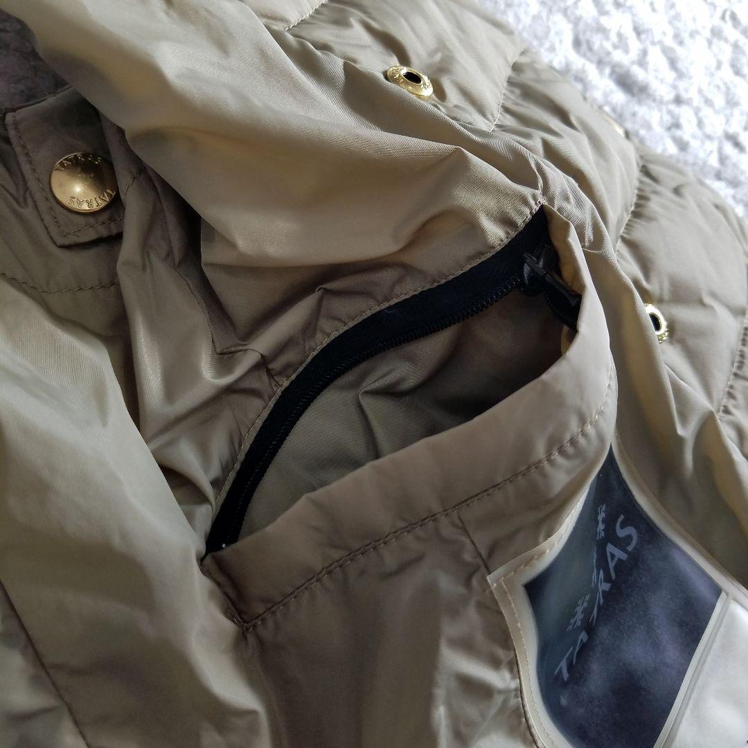 TATRAS✨インナーダウンベスト モスグリーン カーキ Vネック 金ボタン