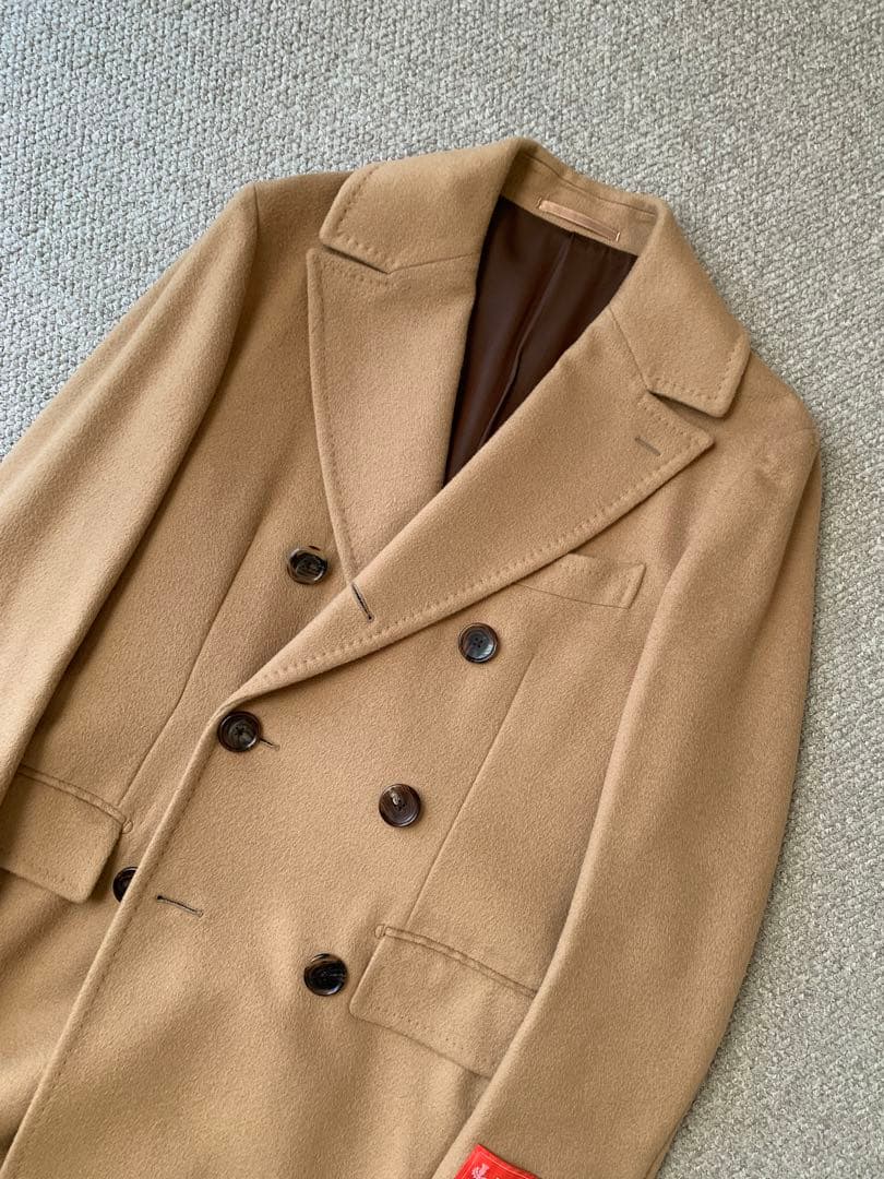 美品　piacenza エディフィス　カシミヤ混コート キャメル　44