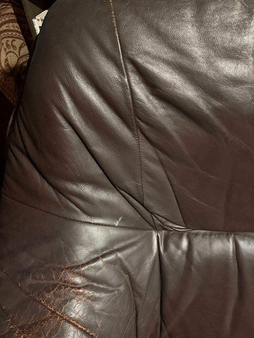 オランダ製 本革 1人掛けソファ ダークブラウン【引き取り限定/値段交渉可】
