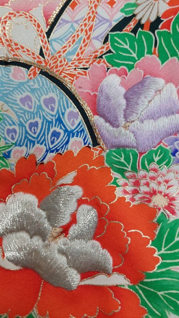 NA944アンティーク子供着物正絹長襦袢付き無双袖着丈79センチ裄丈39センチ