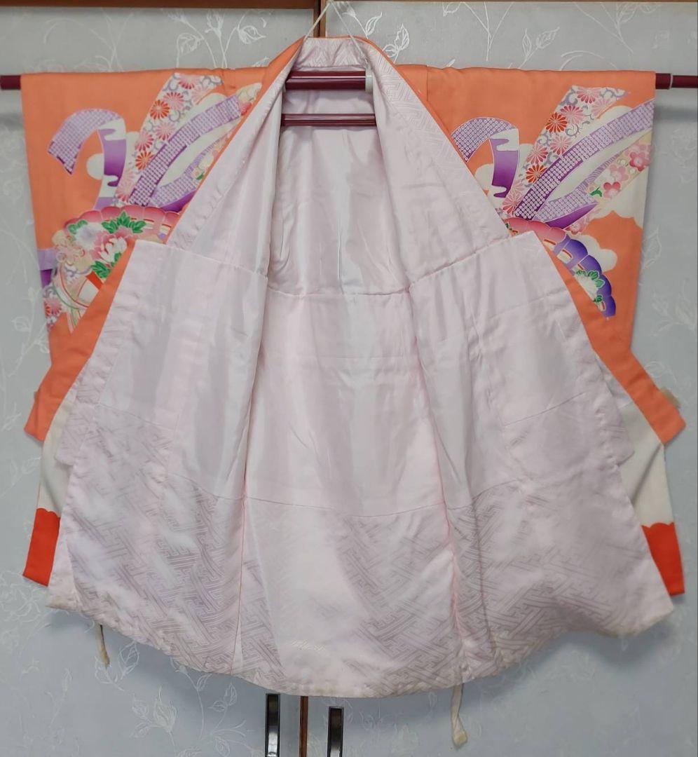 NA944アンティーク子供着物正絹長襦袢付き無双袖着丈79センチ裄丈39センチ