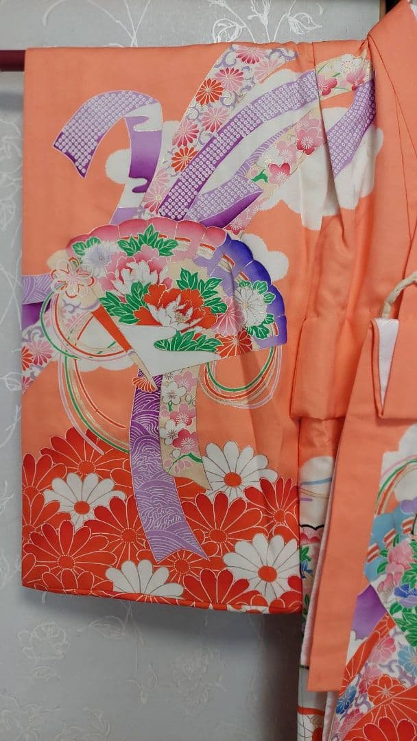 NA944アンティーク子供着物正絹長襦袢付き無双袖着丈79センチ裄丈39センチ