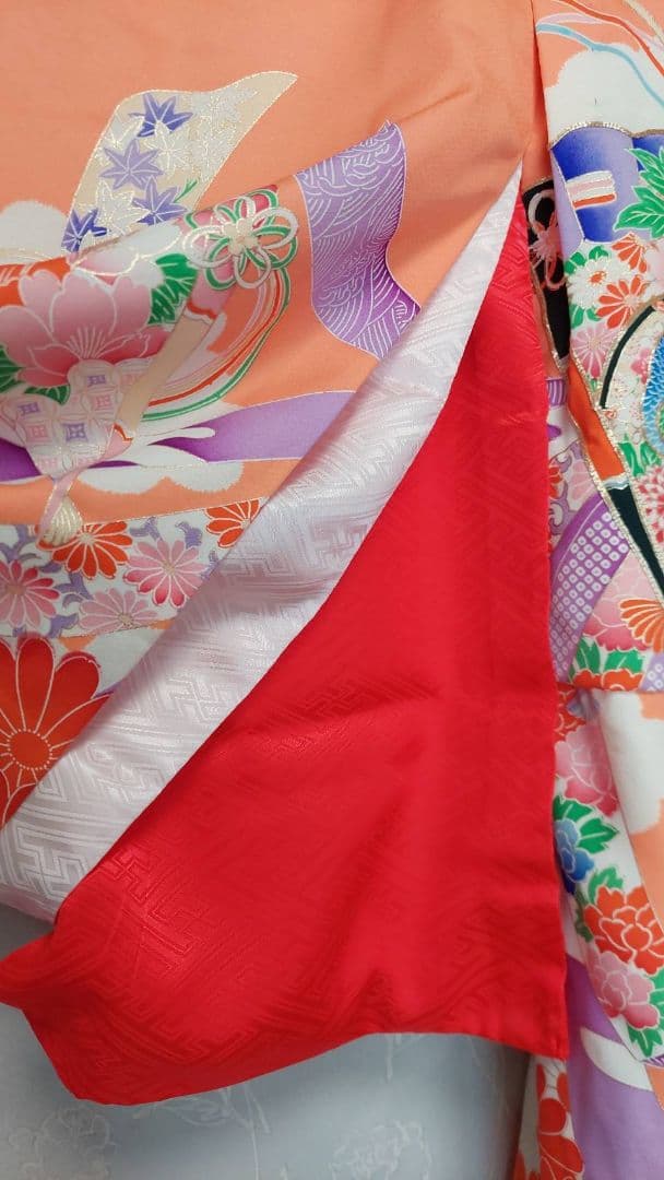 NA944アンティーク子供着物正絹長襦袢付き無双袖着丈79センチ裄丈39センチ