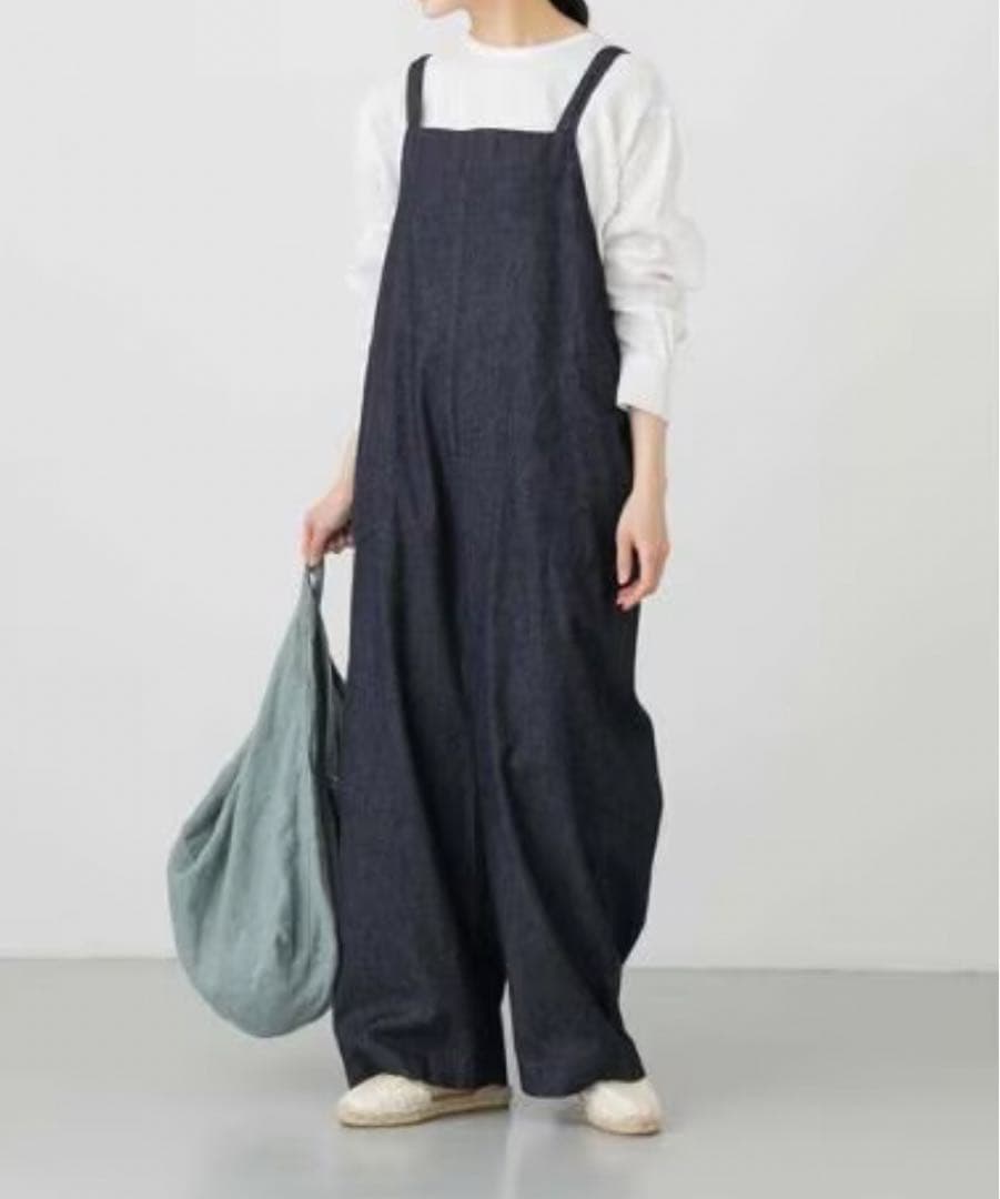 【美品】 kagure かぐれ　デニムイージーサロペット　インディゴ　フリー