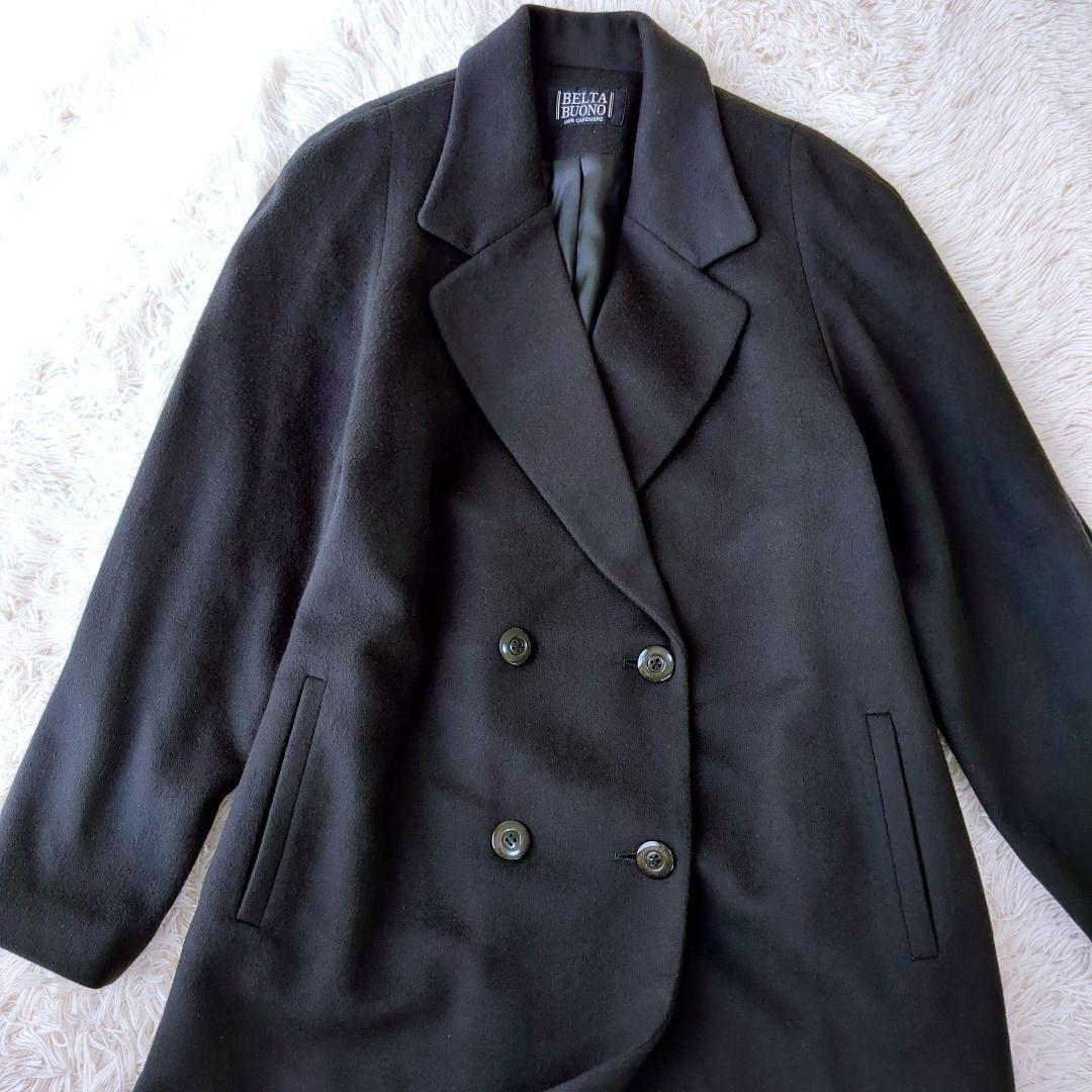 美品 BELTA BUONO カシミヤ ロング チェスターコート ブラック M