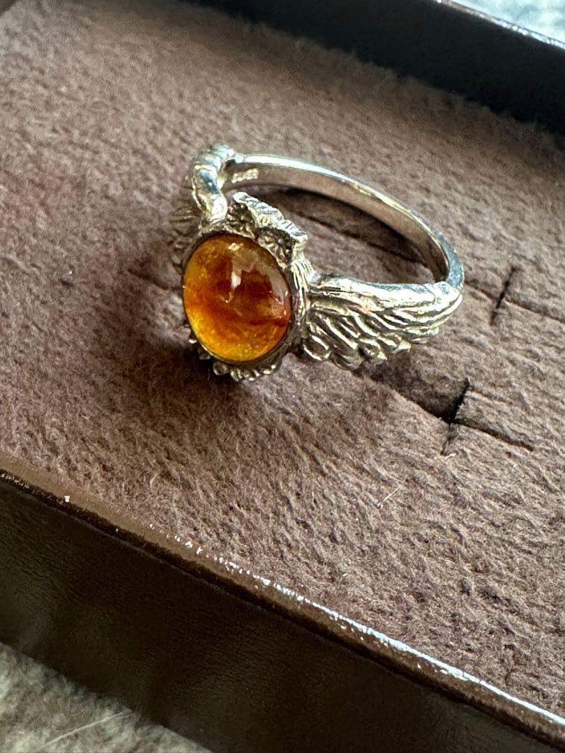 agete ふくろう琥珀リング　#13