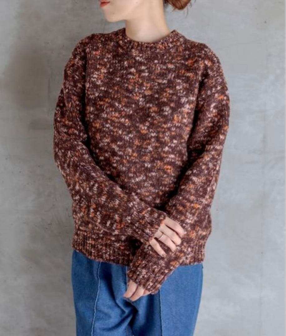 トップス AURALEE WOOL MIX COLOR SLUB YARN KNIT
