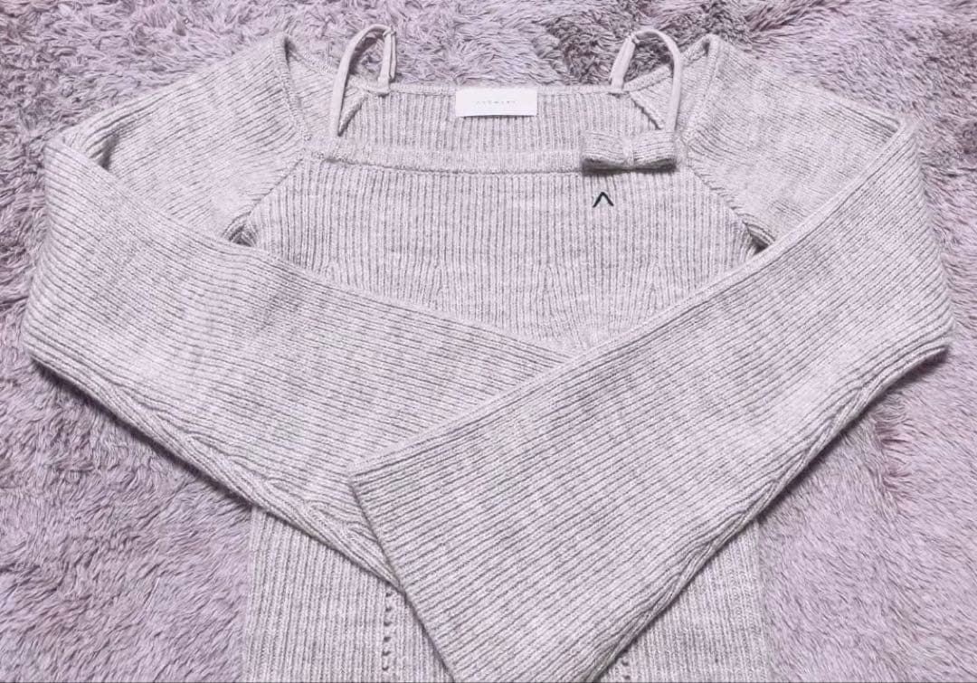 トップス Baby ribbon knit tops brown andmary