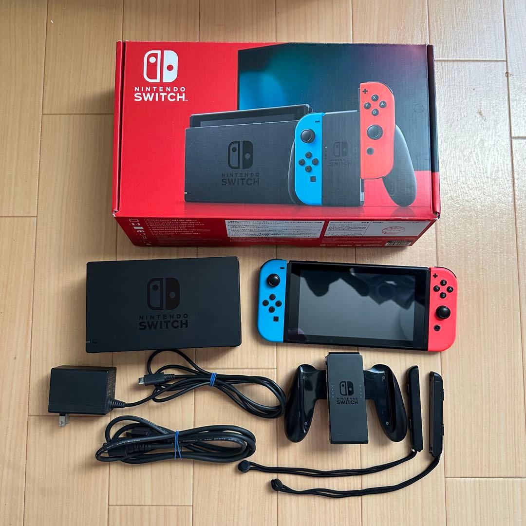 Nintendo Switch 本体 青/赤 ケース付き
