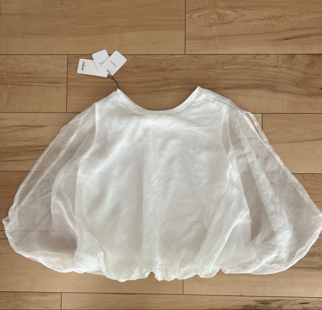 専用etoll. オーガンジーレイヤード風バルーンブラウスホワイトブラック２枚