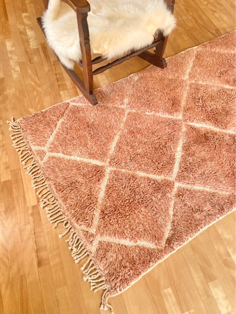 【モロッコ直輸入】手織りラグ　一点物　ベニワレン　美品