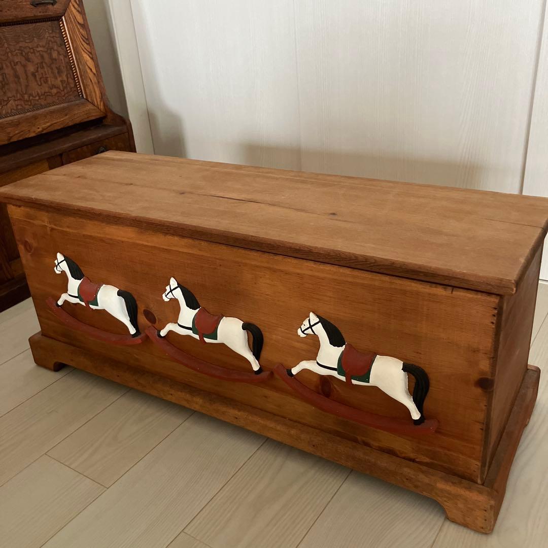 のんママさまご予約品　ロッキングホース　木製チェスト　デコイ　アンティーク