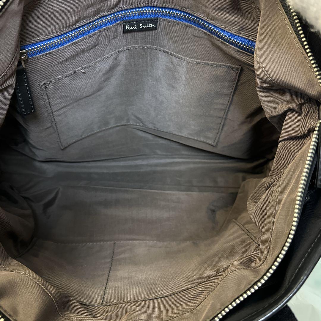 ポールスミス マルチストライプ ナイロン トートバッグ ブラック 大容量