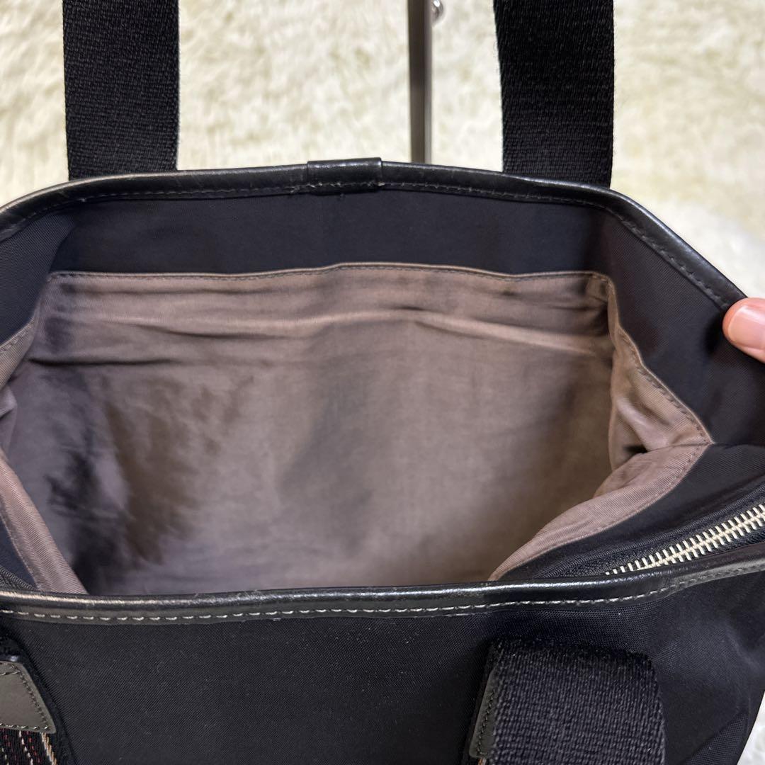 ポールスミス マルチストライプ ナイロン トートバッグ ブラック 大容量