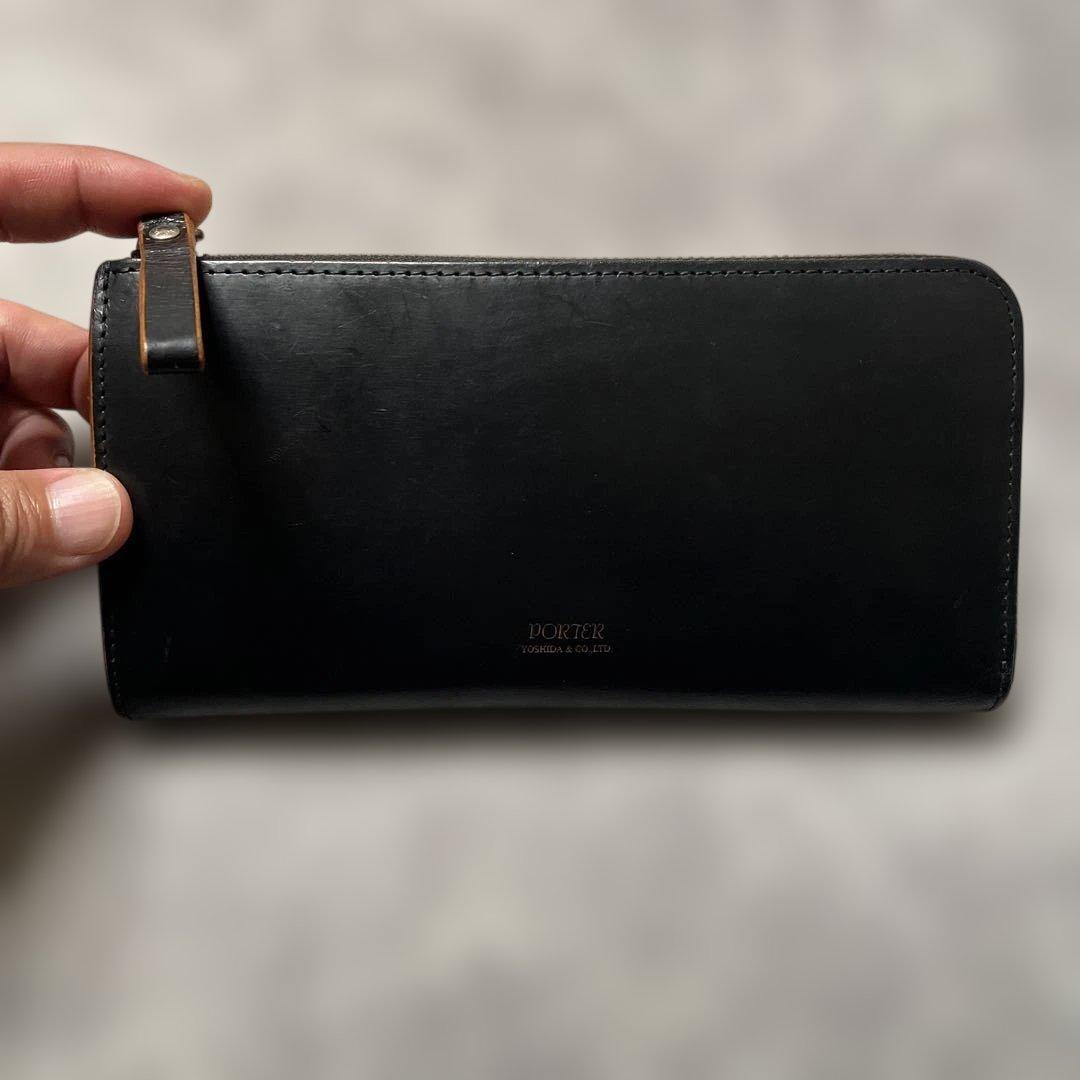 美品✨ PORTER FILM 長財布 レザー L字ジップ ブラック