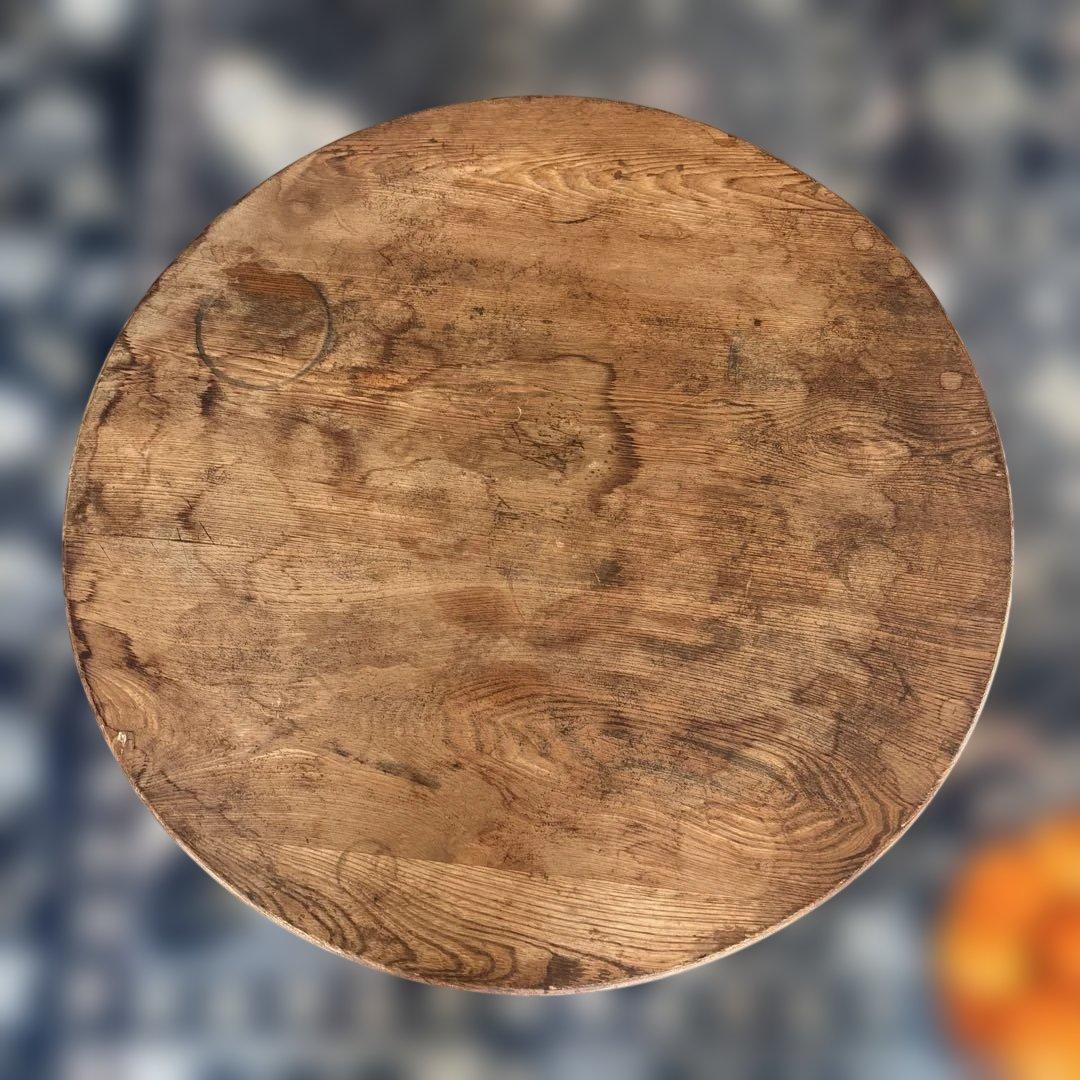 木製ちゃぶ台　折りたたみ　直径57㎝高さ20㎝　アンティーク家具