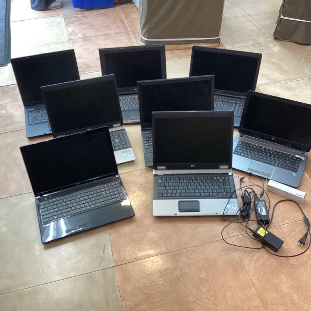 ジャンク品HPとNECのノートパソコン8台