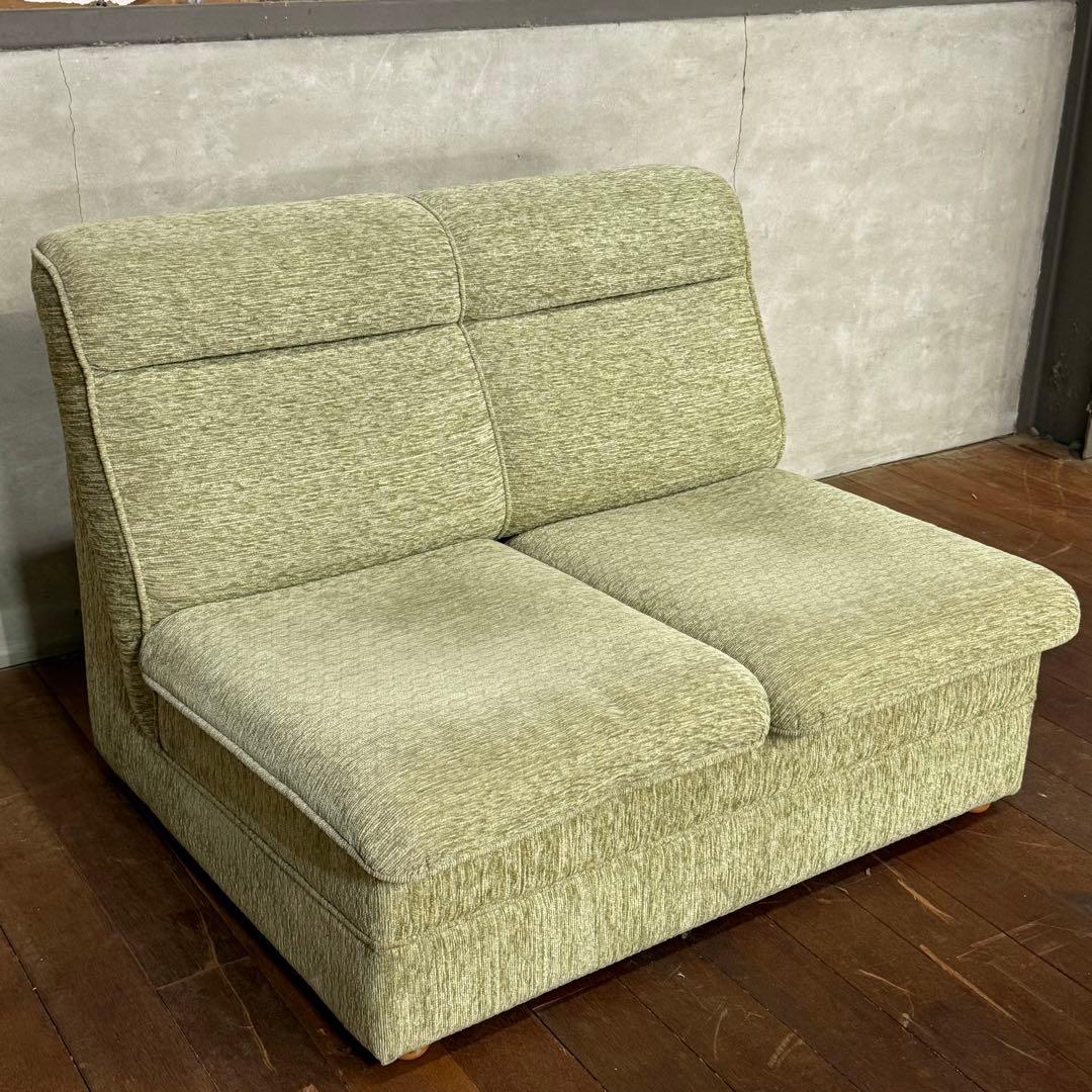 H15K42a オールドカリモク 2人掛けソファベット