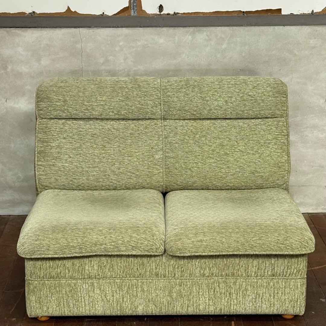 H15K42a オールドカリモク 2人掛けソファベット