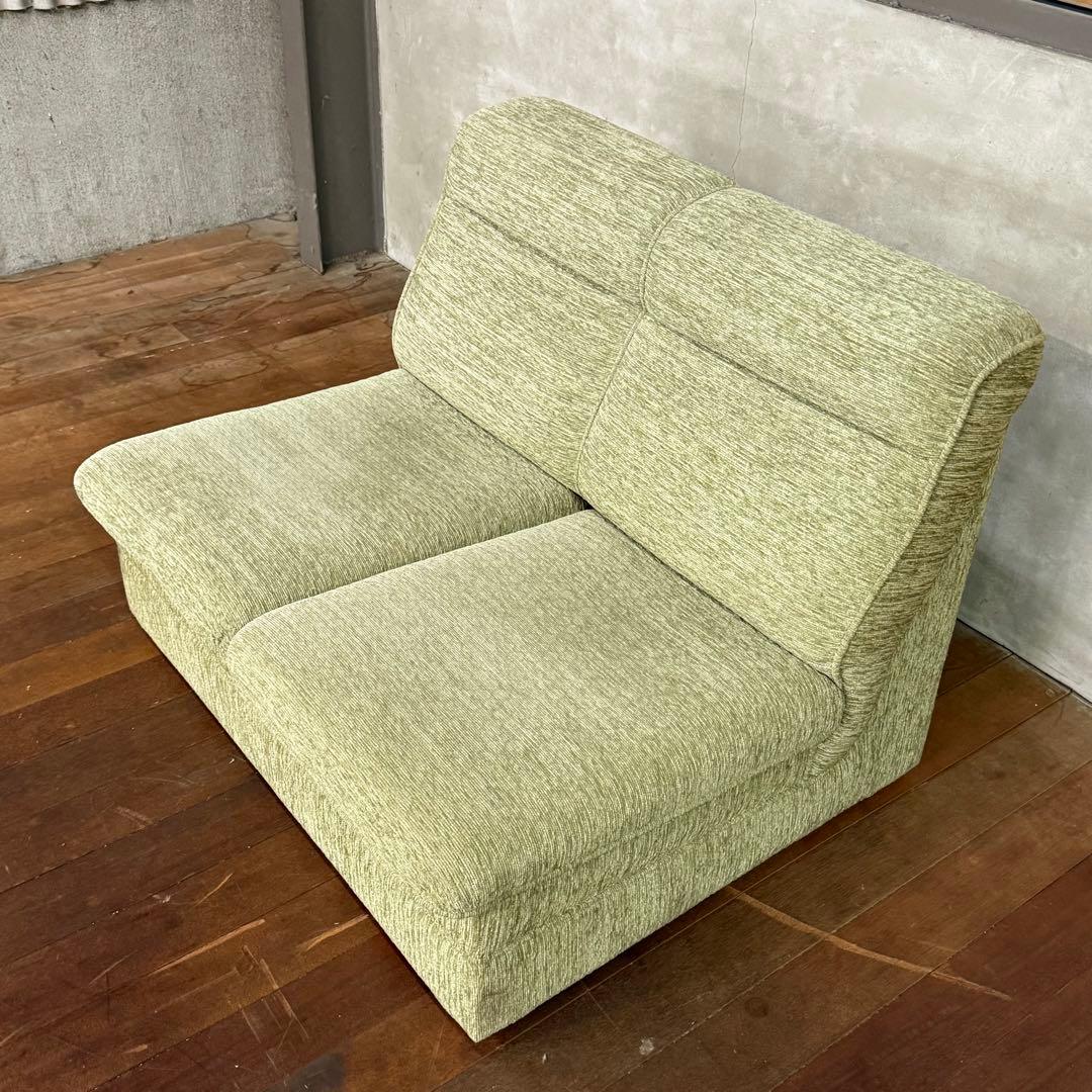 H15K42a オールドカリモク 2人掛けソファベット