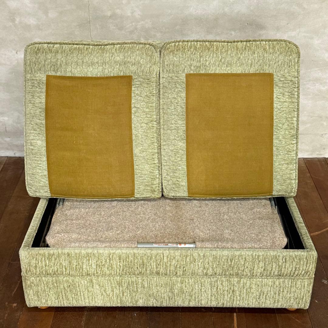 H15K42a オールドカリモク 2人掛けソファベット