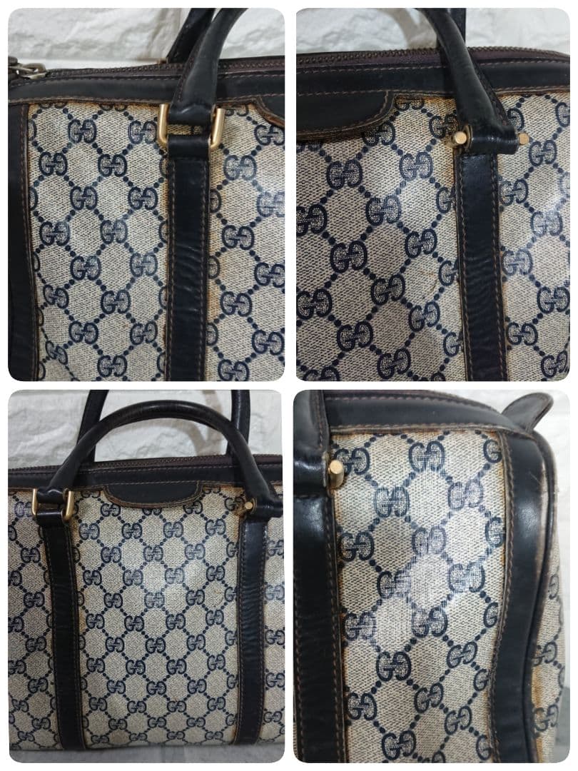 Gucci GGパターン ボストンバッグ グッチ レザー 黒