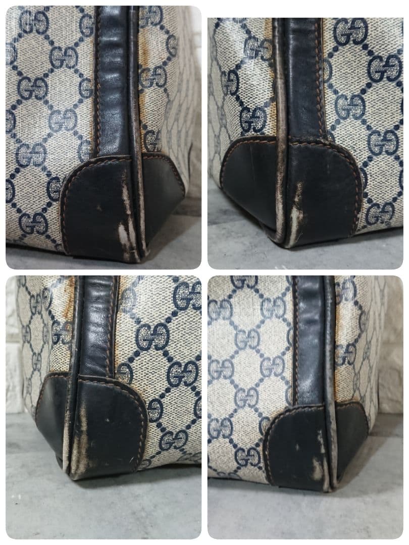 Gucci GGパターン ボストンバッグ グッチ レザー 黒