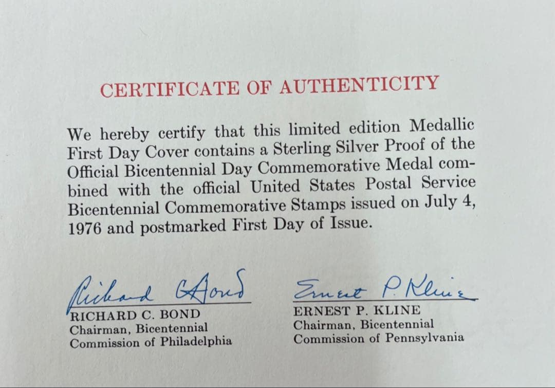 アメリカ合衆国建国200周年特別記念純銀メダル1976年 silver925刻印