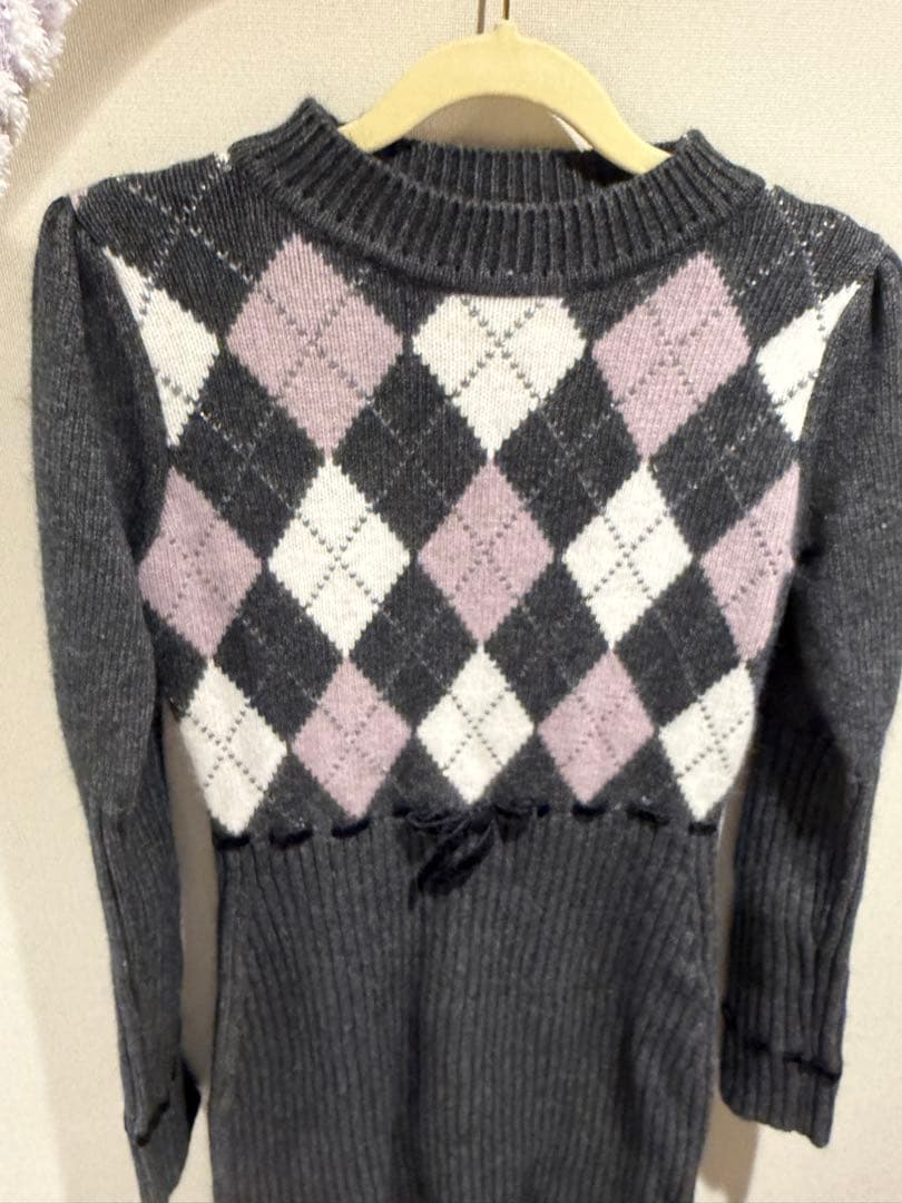 ワンピース Herlipto Moor Argyle Ribbon Knit Dress