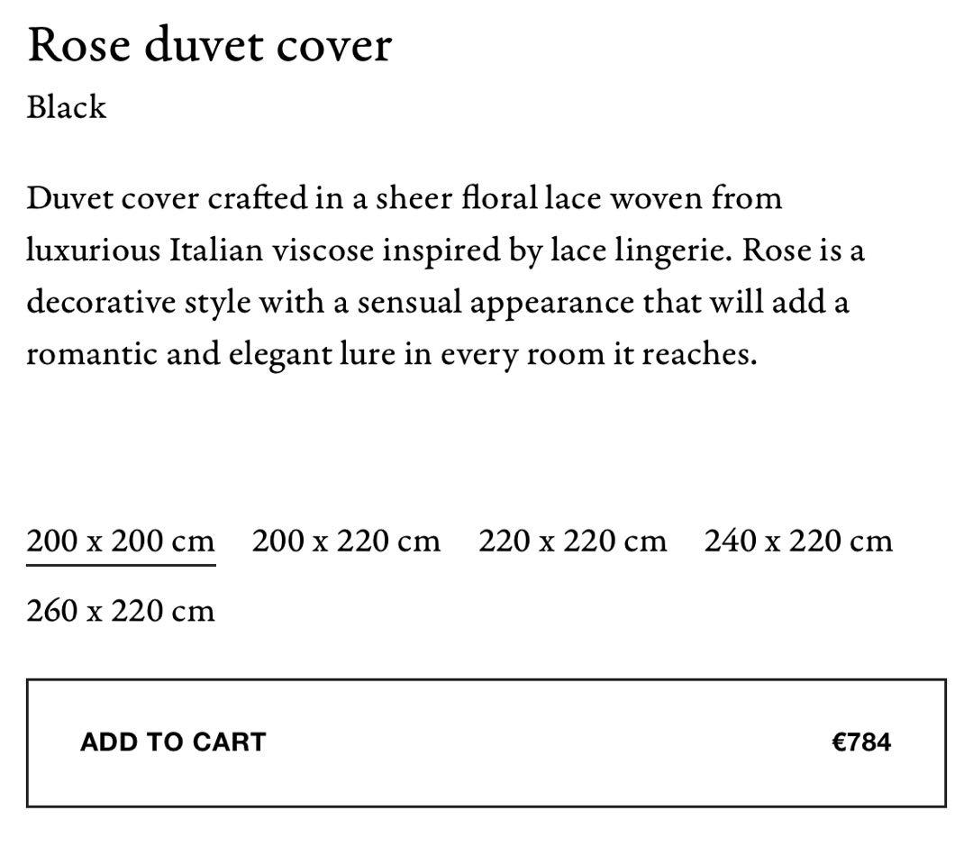 Magnibarg Rose Duvet Cover ブラック