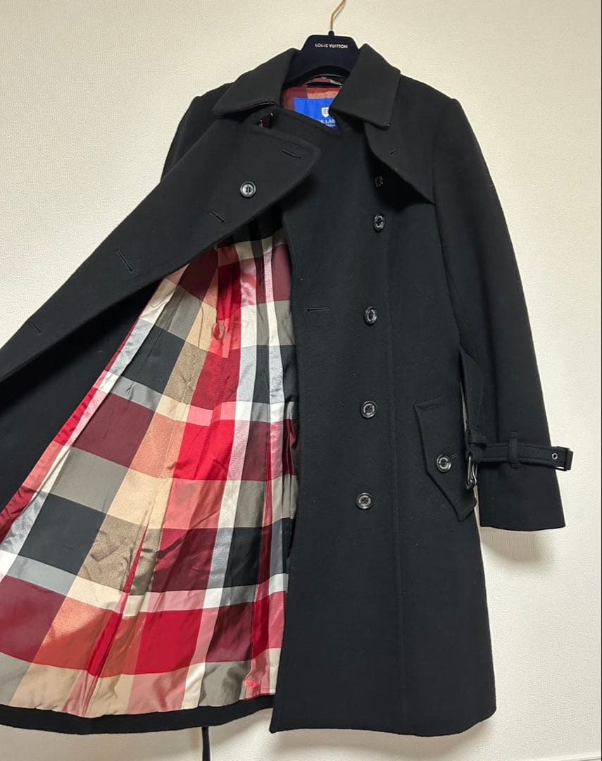 BLUE LABEL CRESTBRIDGE/メルトントレンチコート/38/黒