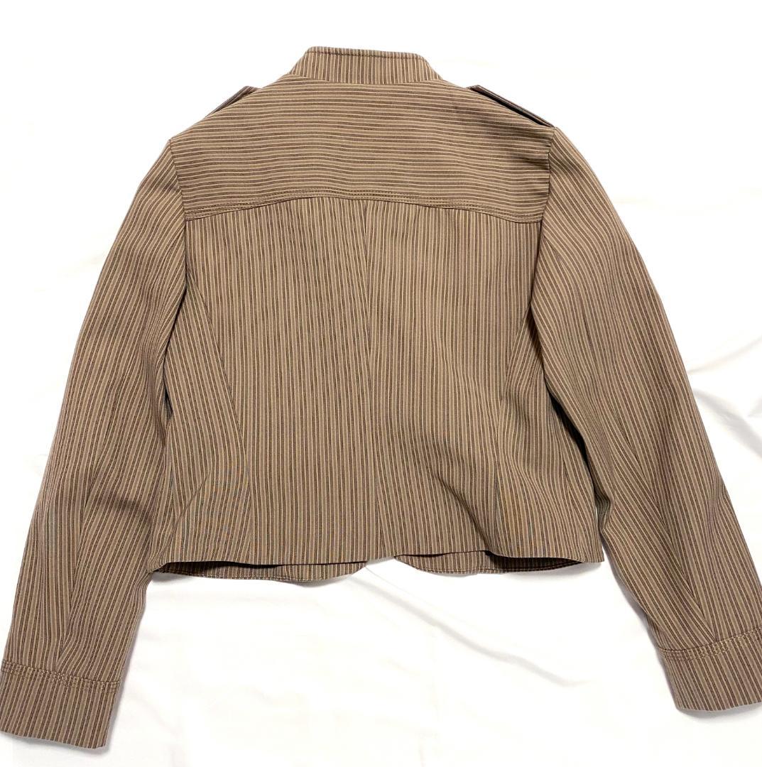 ZARA ストライプ柄フィットブレザー L　 ナポレオン