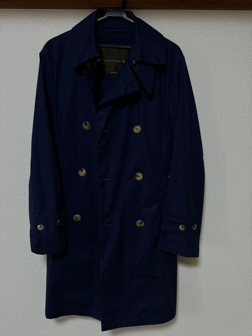 Macintoshネイビー ダブルブレスト トレンチコート