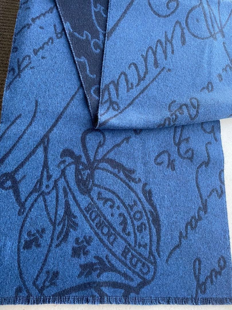 BERLUTI ベルルッティ　ネイビー　ストール　マフラー　新品未使用箱つき