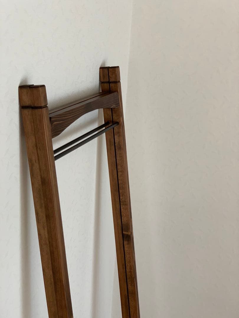 【洋書スタイル】木とアイアンのスリムハンガーラック