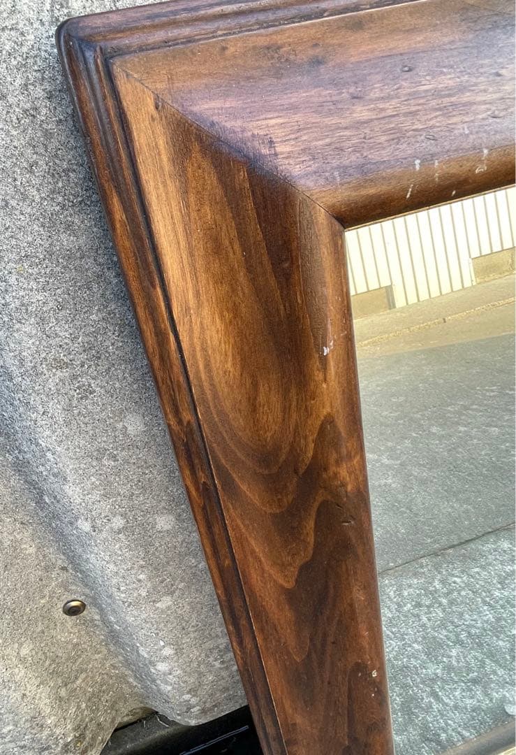 ビンテージ/イタリア製/木製/ミラー/壁掛けミラー/ウォールミラー/鏡/店舗什器