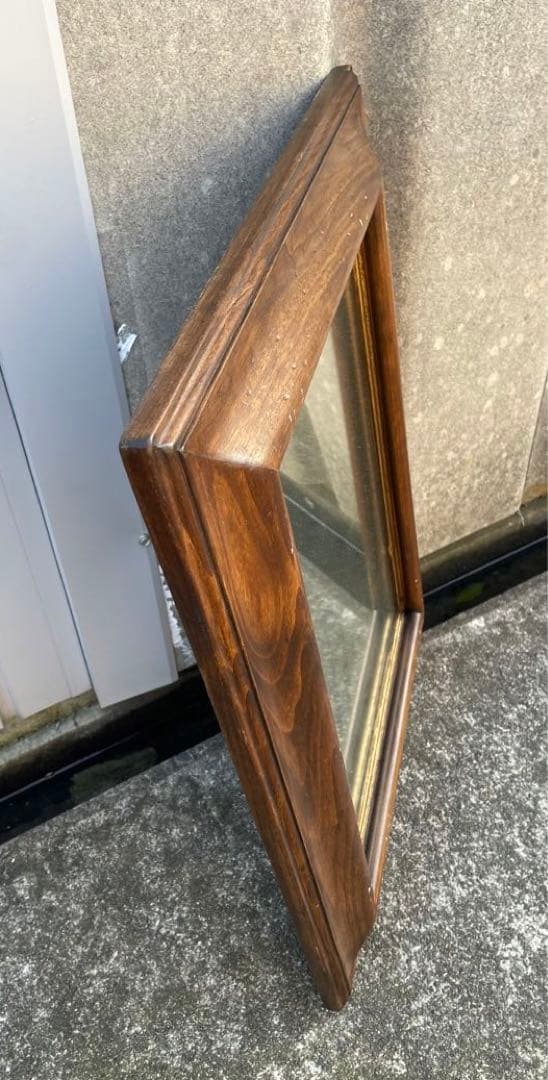 ビンテージ/イタリア製/木製/ミラー/壁掛けミラー/ウォールミラー/鏡/店舗什器