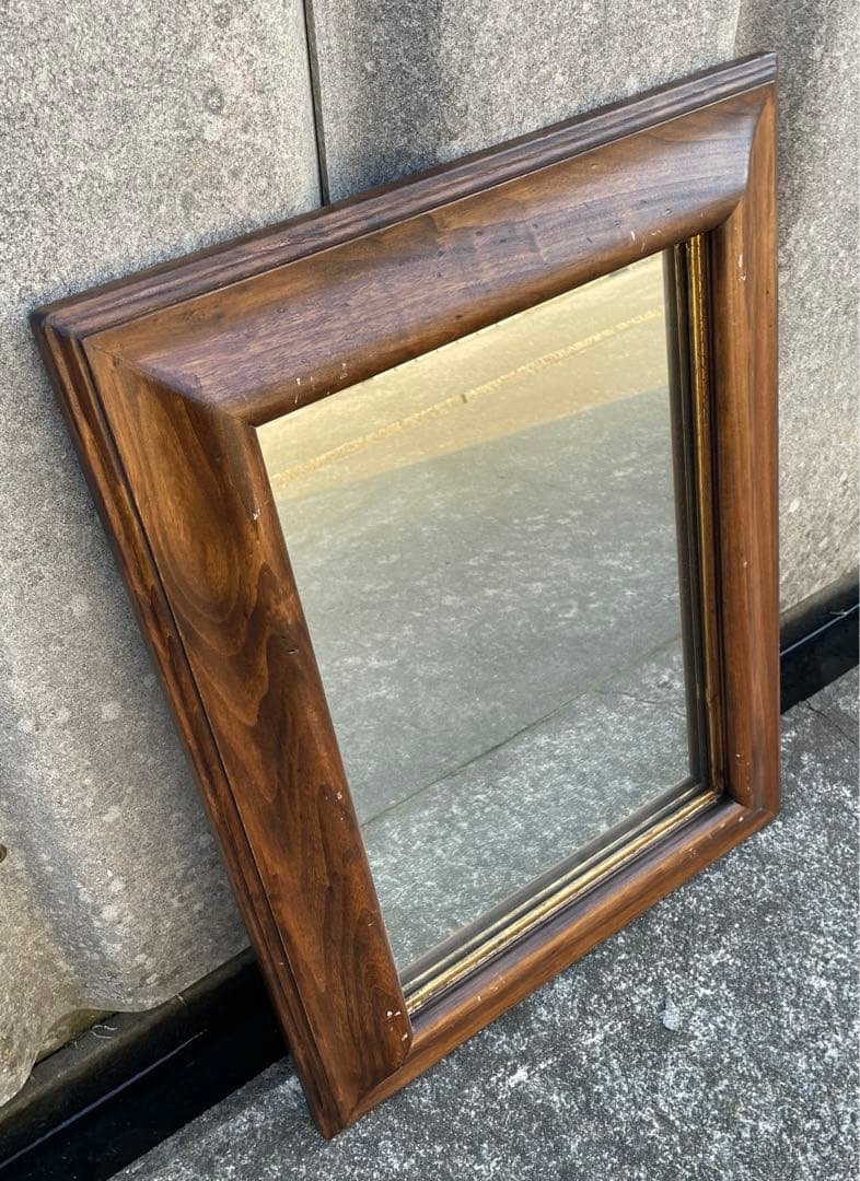ビンテージ/イタリア製/木製/ミラー/壁掛けミラー/ウォールミラー/鏡/店舗什器