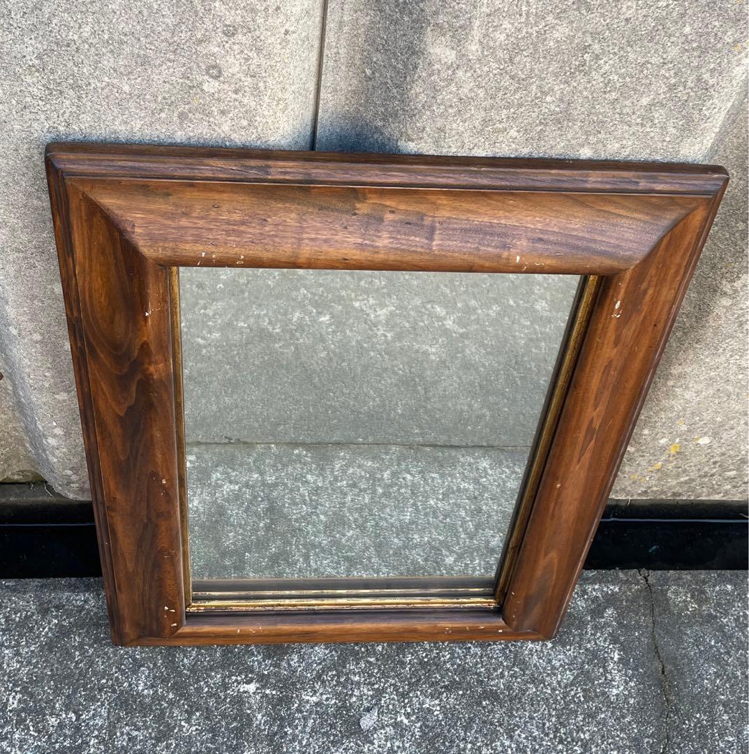 ビンテージ/イタリア製/木製/ミラー/壁掛けミラー/ウォールミラー/鏡/店舗什器