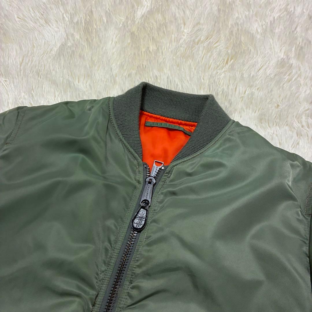 AVIREX フライトジャケット アーチロゴ コマーシャルロゴ M カーキ