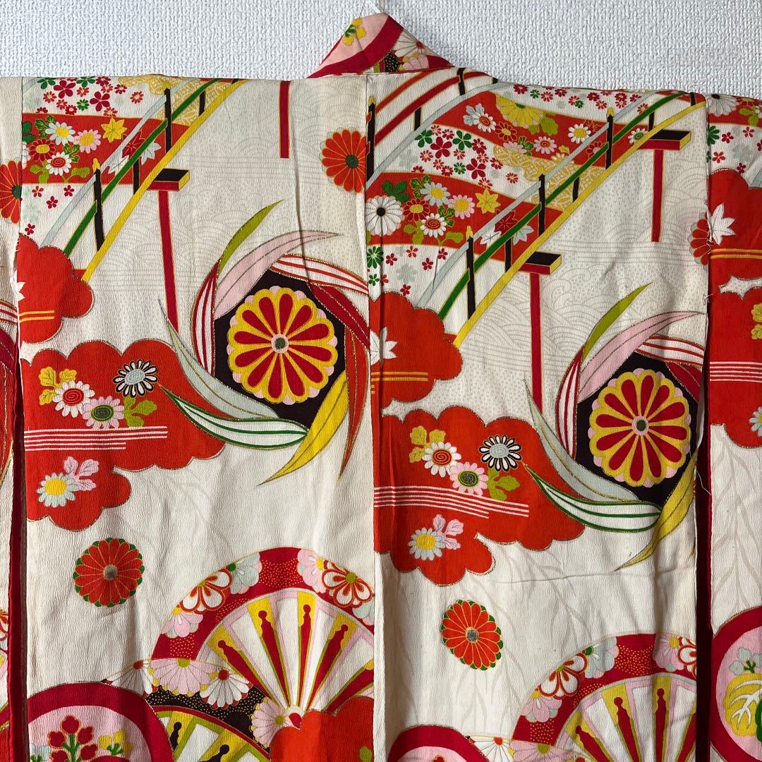 七五三　7歳　女の子　着物　アンティーク　正絹　着物セット